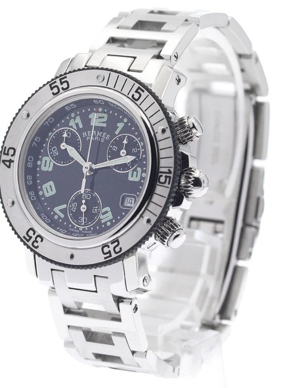 HERMES Clipper diver CL2.315 Chronograph black Dial Quartz Ladies Watch_954688